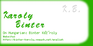 karoly binter business card